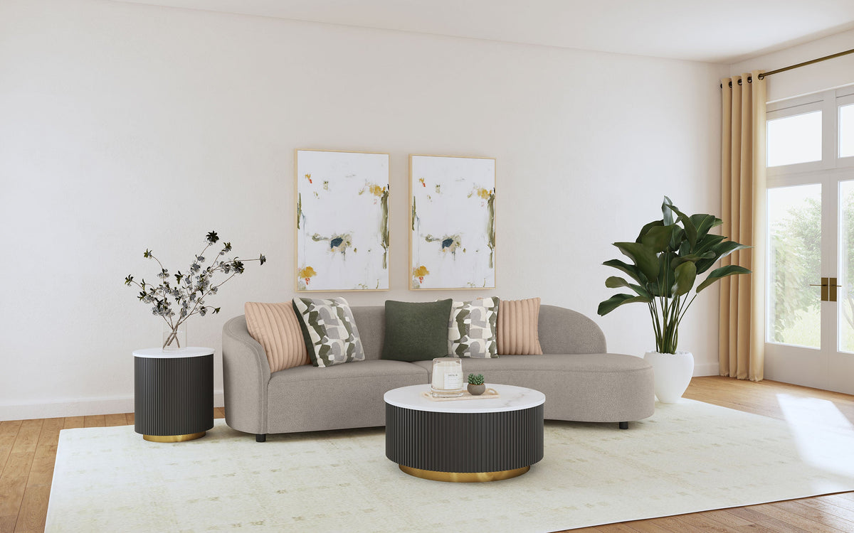 Fayette Upholstered Sectional Sofa Greige