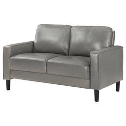 Ruth Upholstered Track Arm Loveseat Black