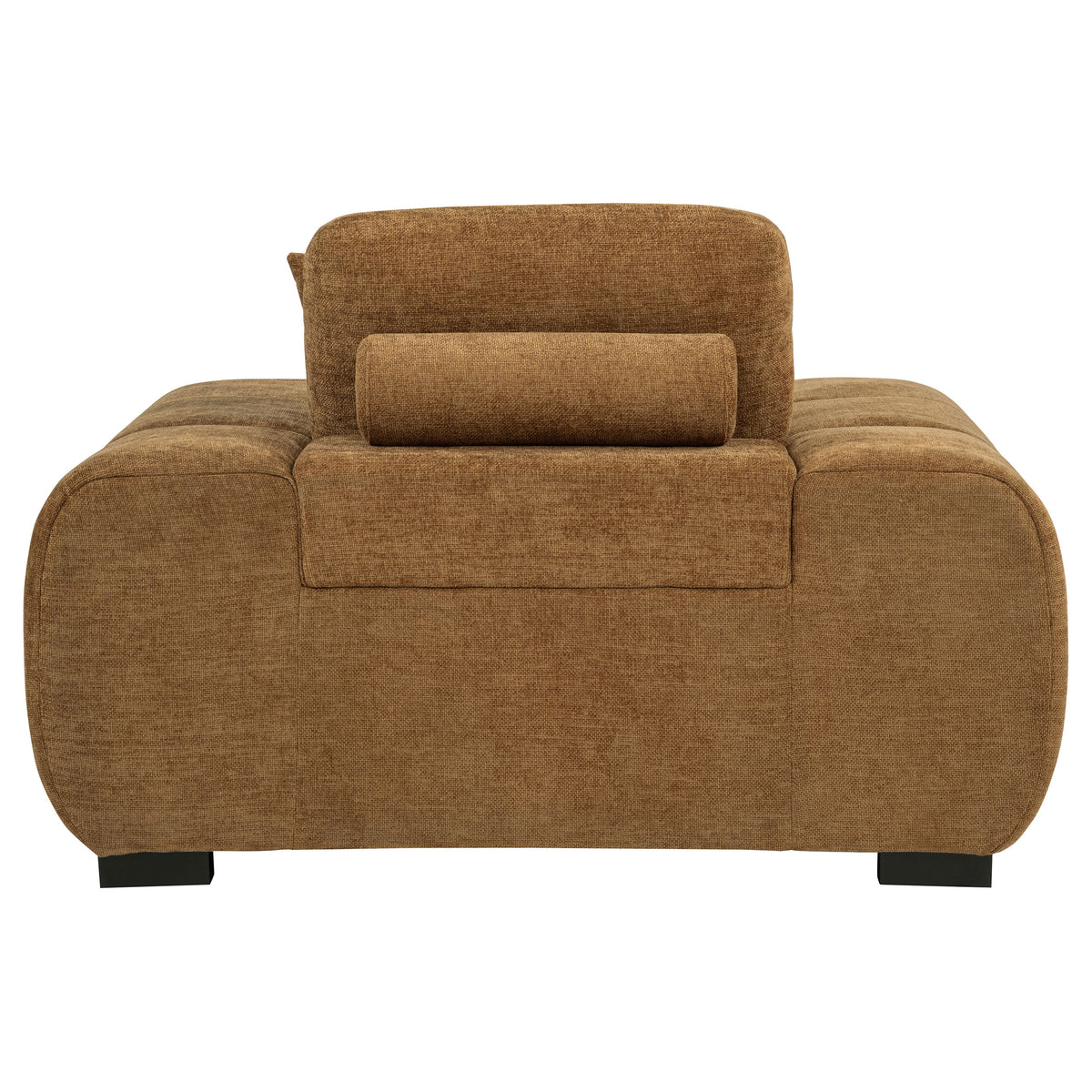 Octavia Fabric Upholstered Track Arm Accent Chair Amber