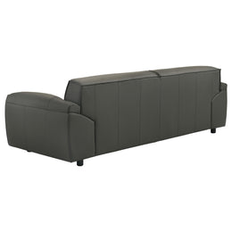 Buxton Top Grain Leather Upholstered Sofa Graphite
