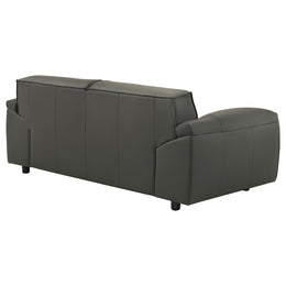 Buxton Top Grain Leather Upholstered Loveseat Graphite