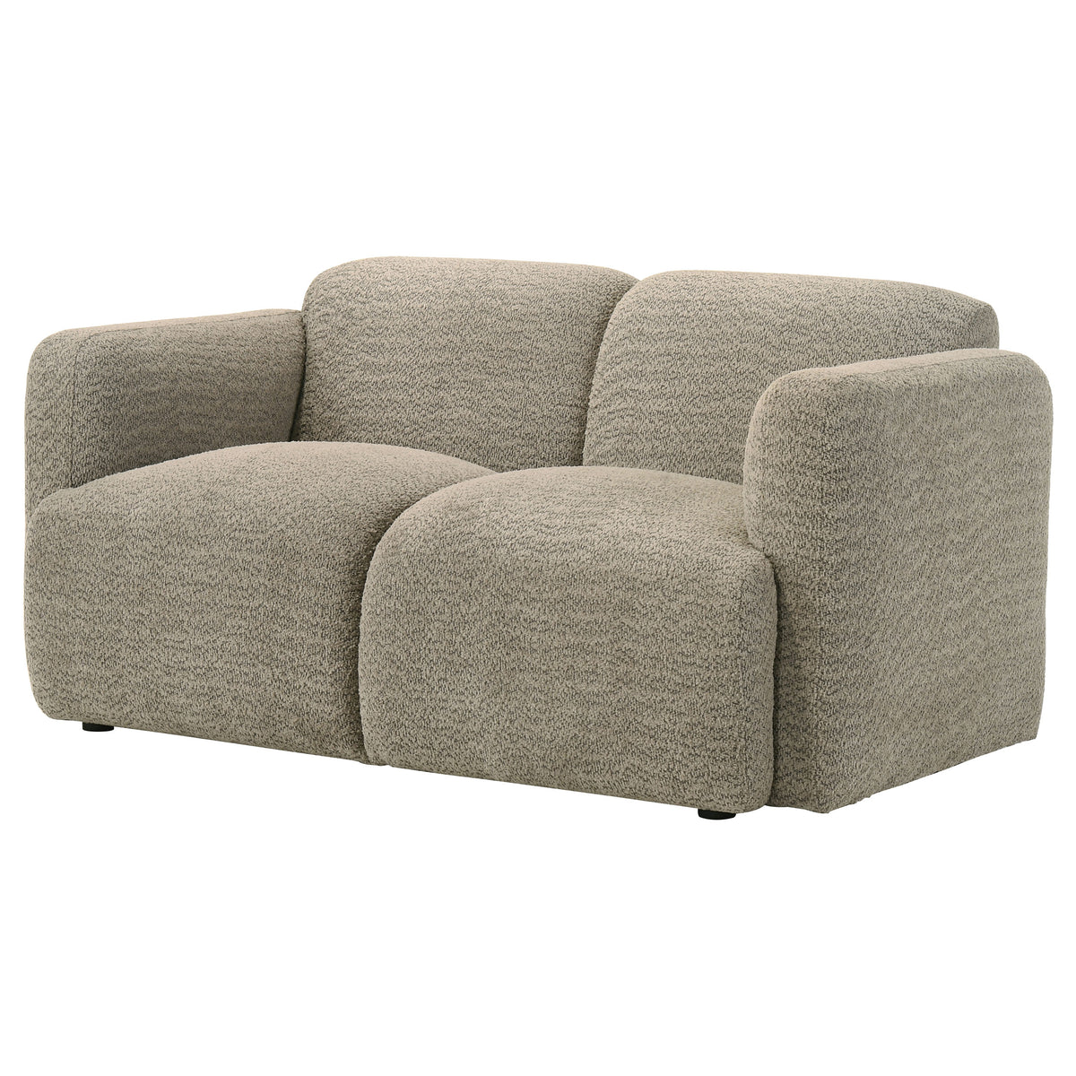 Dorset Fabric Upholstered Round Track Arm Loveseat Brown