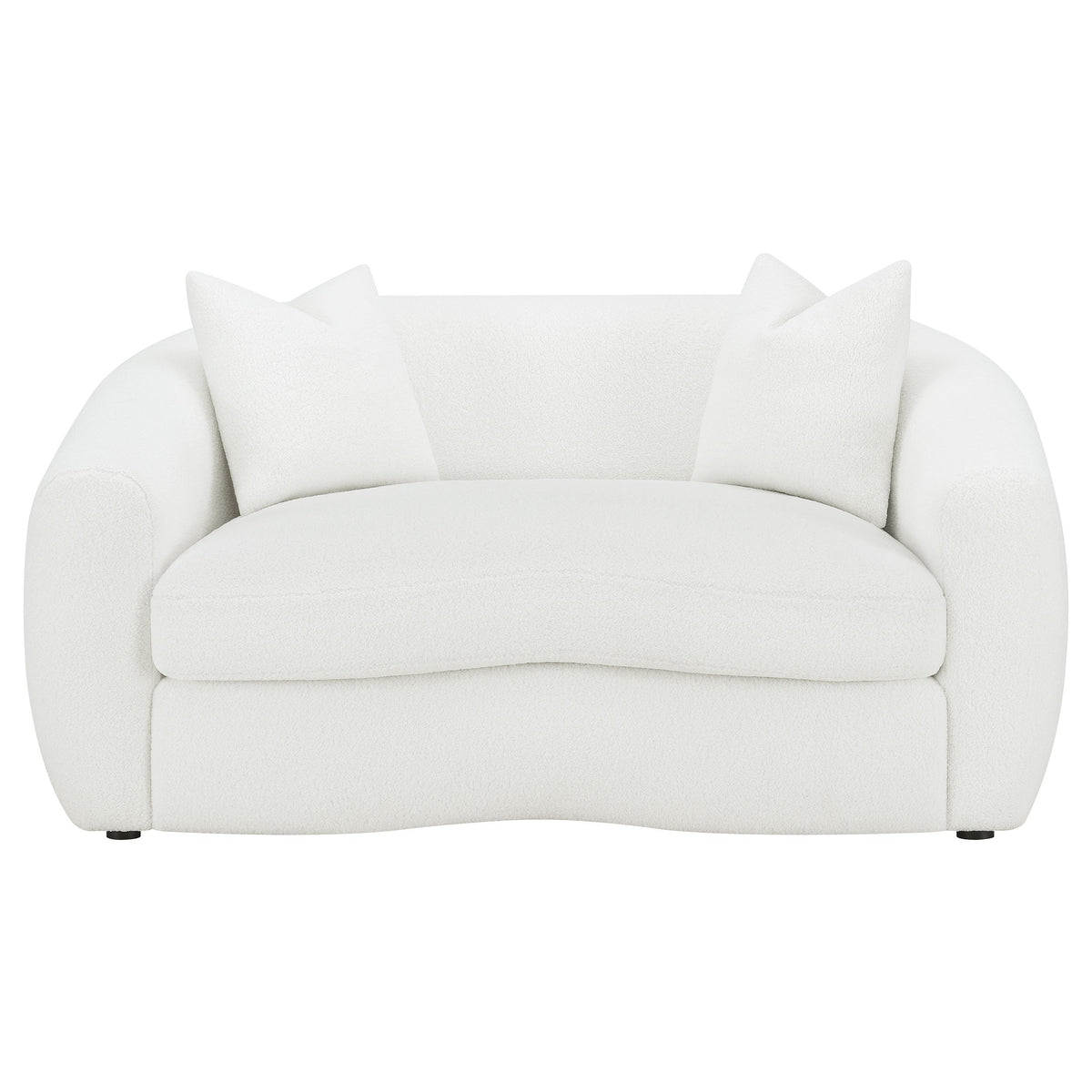 Isabella Faux Sheepskin Upholstered Loveseat Natural