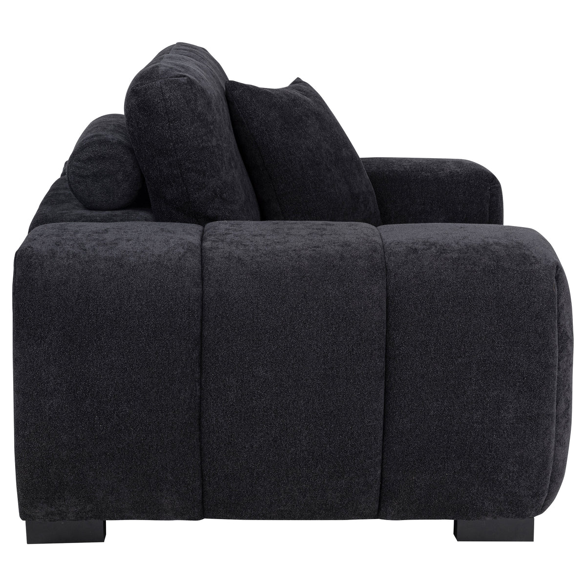 Octavia Fabric Upholstered Track Arm Accent Chair Black