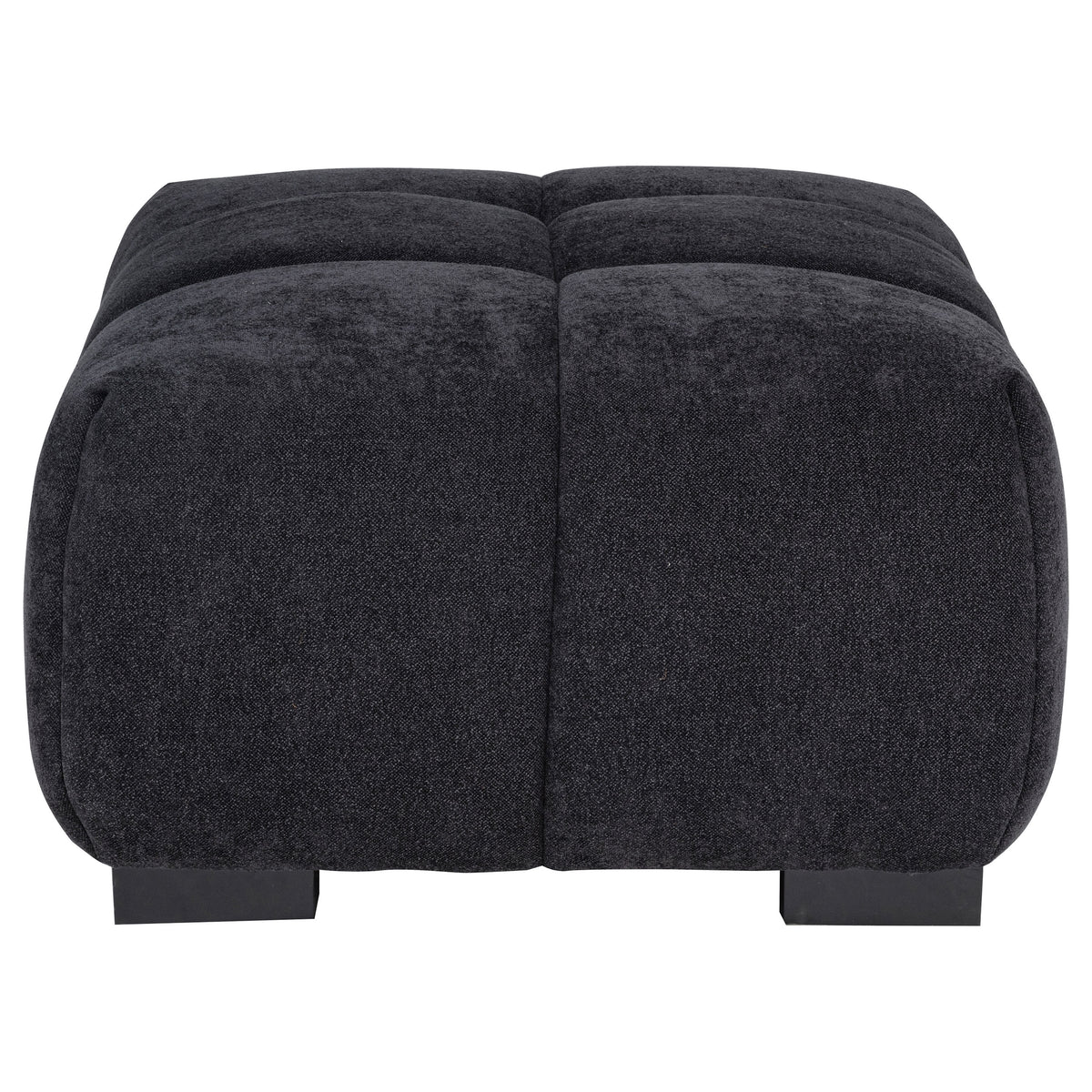 Octavia Fabric Rectangular Upholstered Ottoman Black