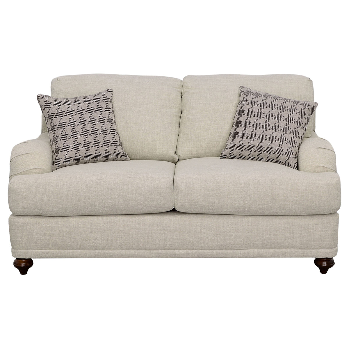 Glenn Upholstered English Arm Loveseat Light Grey and Blue