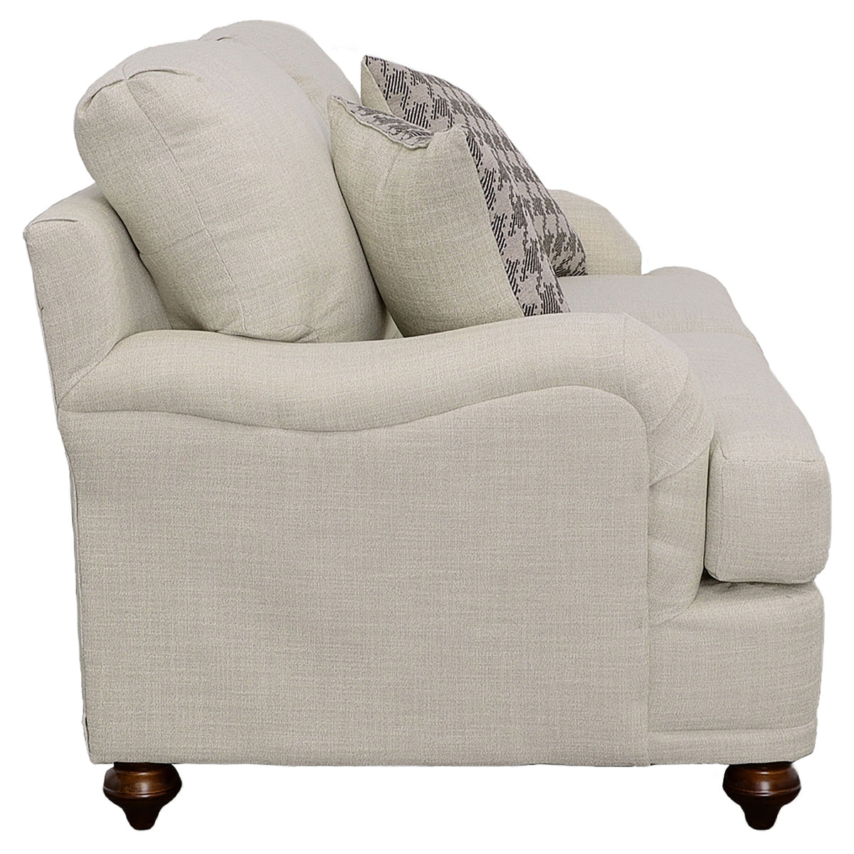 Glenn Upholstered English Arm Loveseat Light Grey and Blue