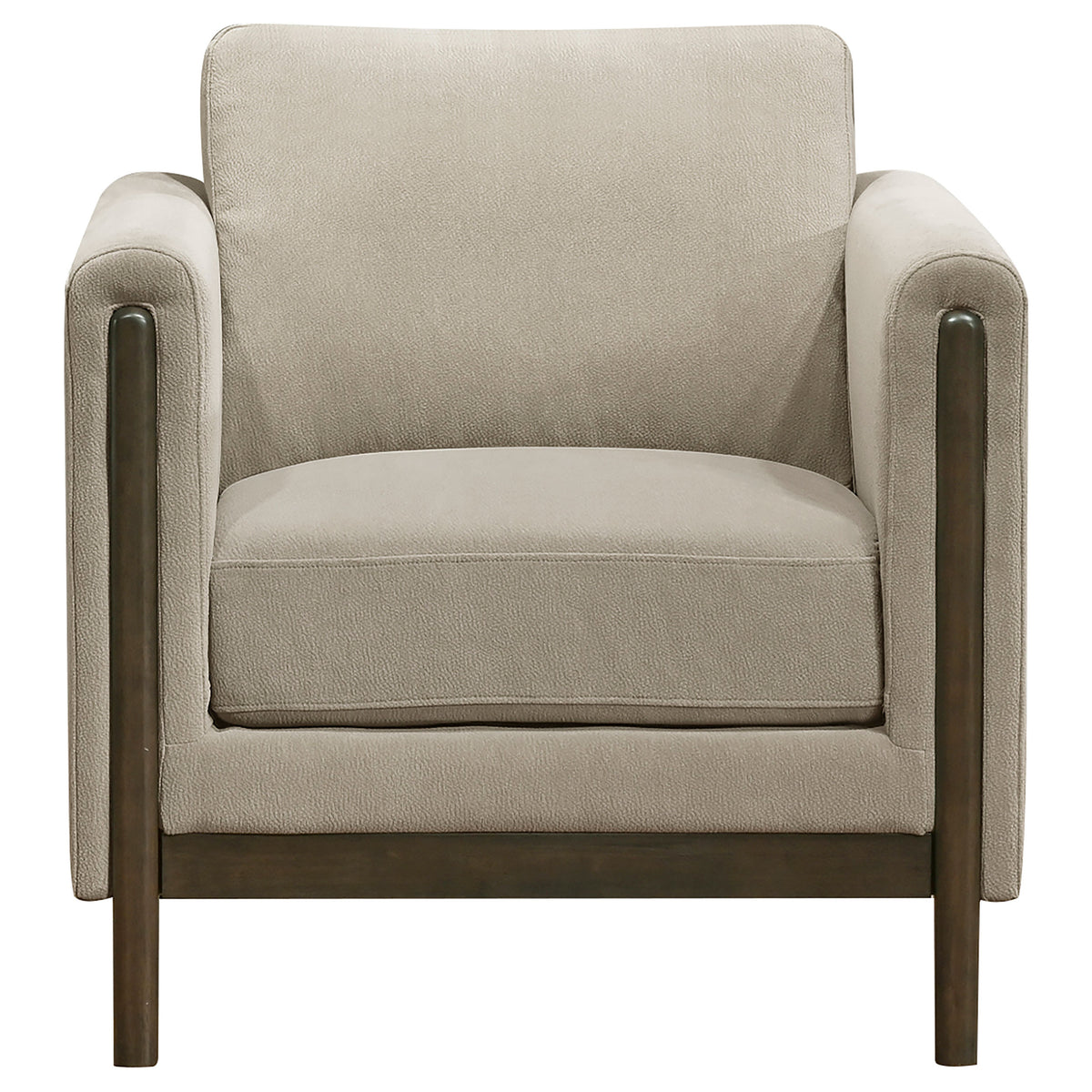 Islington Fabric Upholstered Panel Arm Accent Chair Taupe