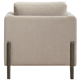 Islington Fabric Upholstered Panel Arm Accent Chair Taupe