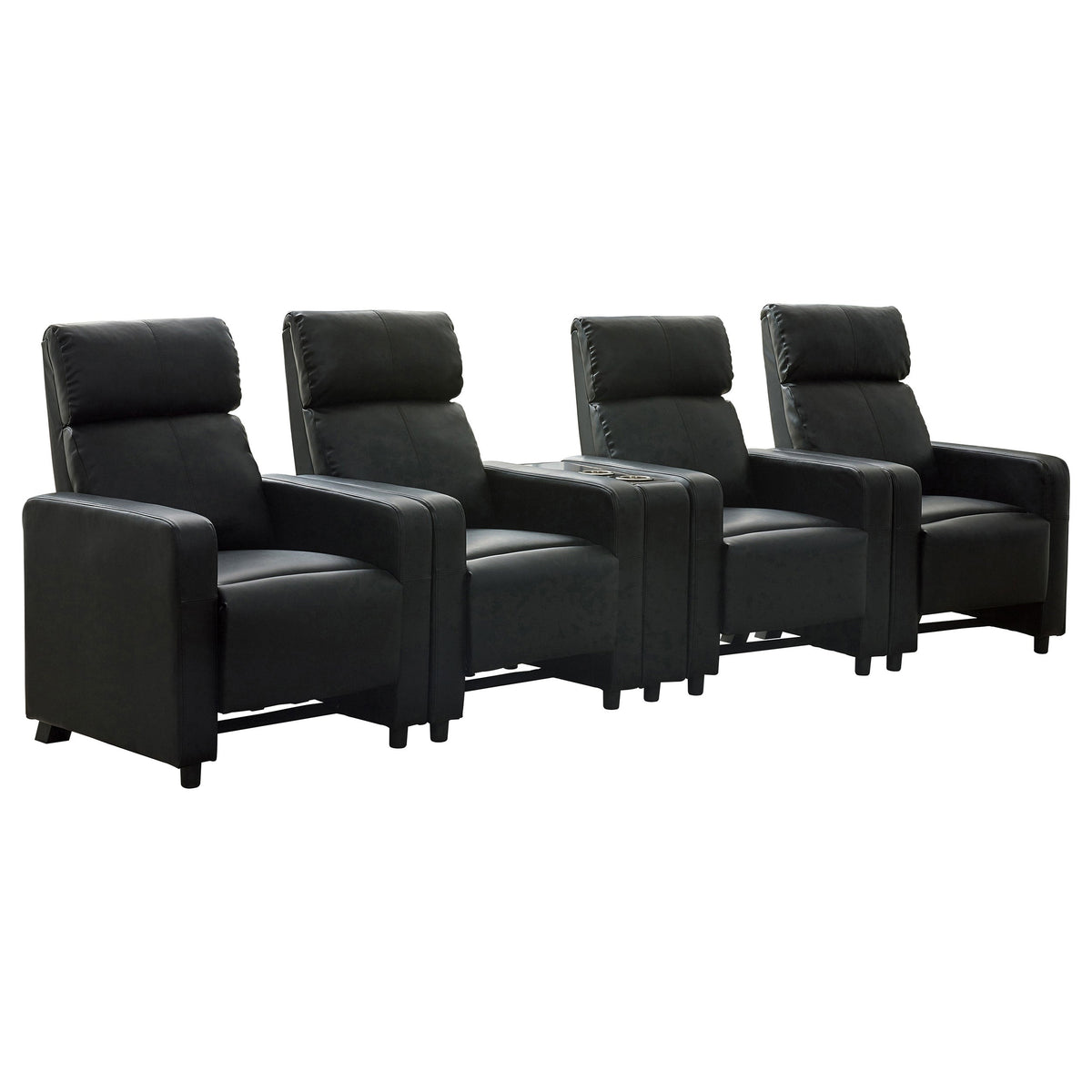 Toohey Upholstered Tufted Recliner Living Room Set Black