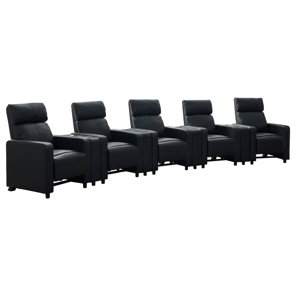 Toohey Upholstered Tufted Recliner Living Room Set Black