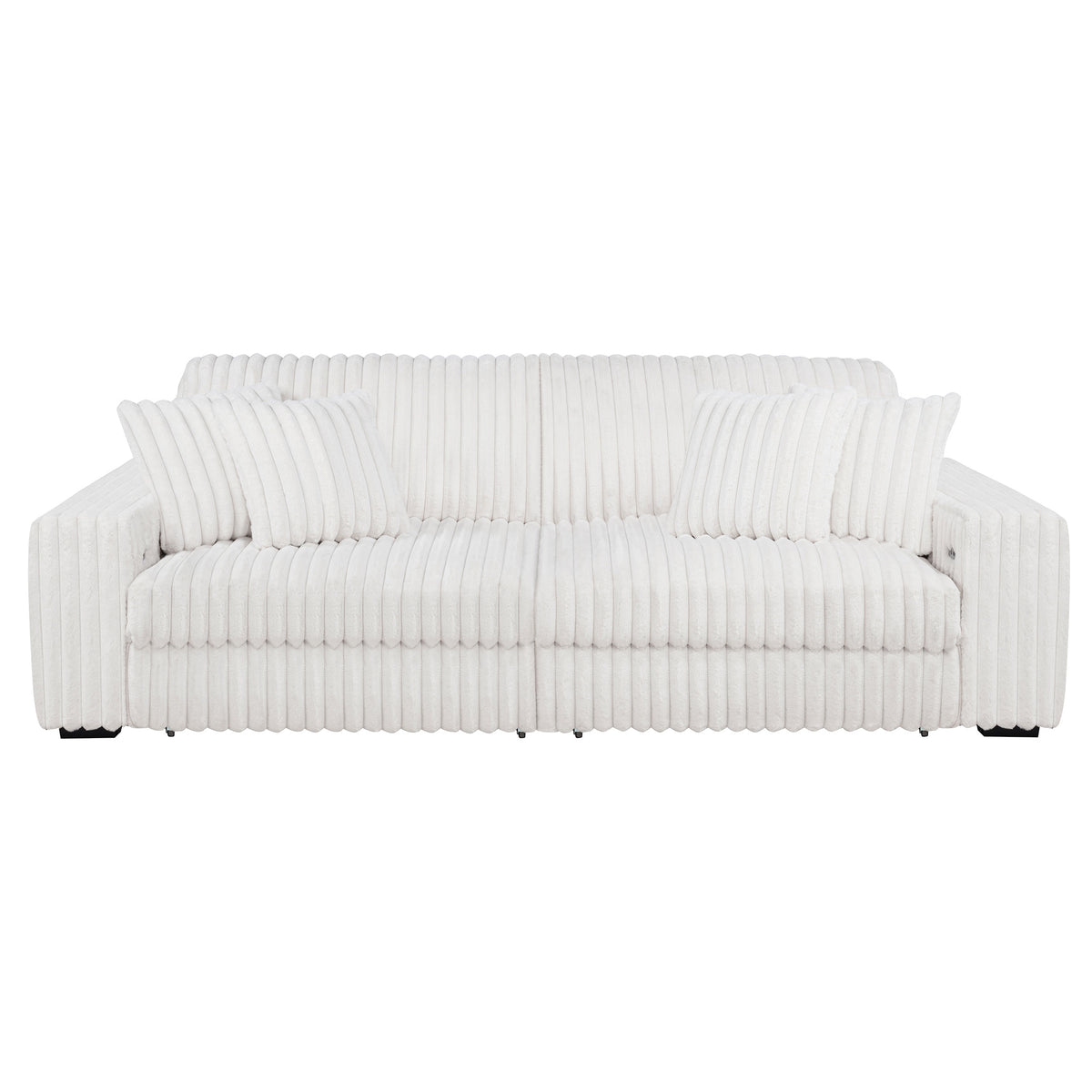 Jacana Corduroy Upholstered Dual Power Chaise Sofa Ivory
