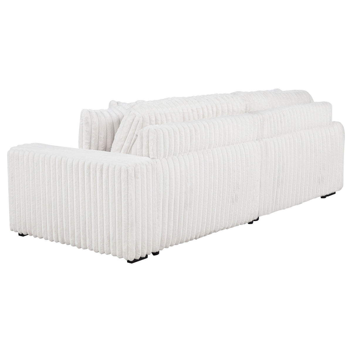 Jacana Corduroy Upholstered Dual Power Chaise Sofa Ivory