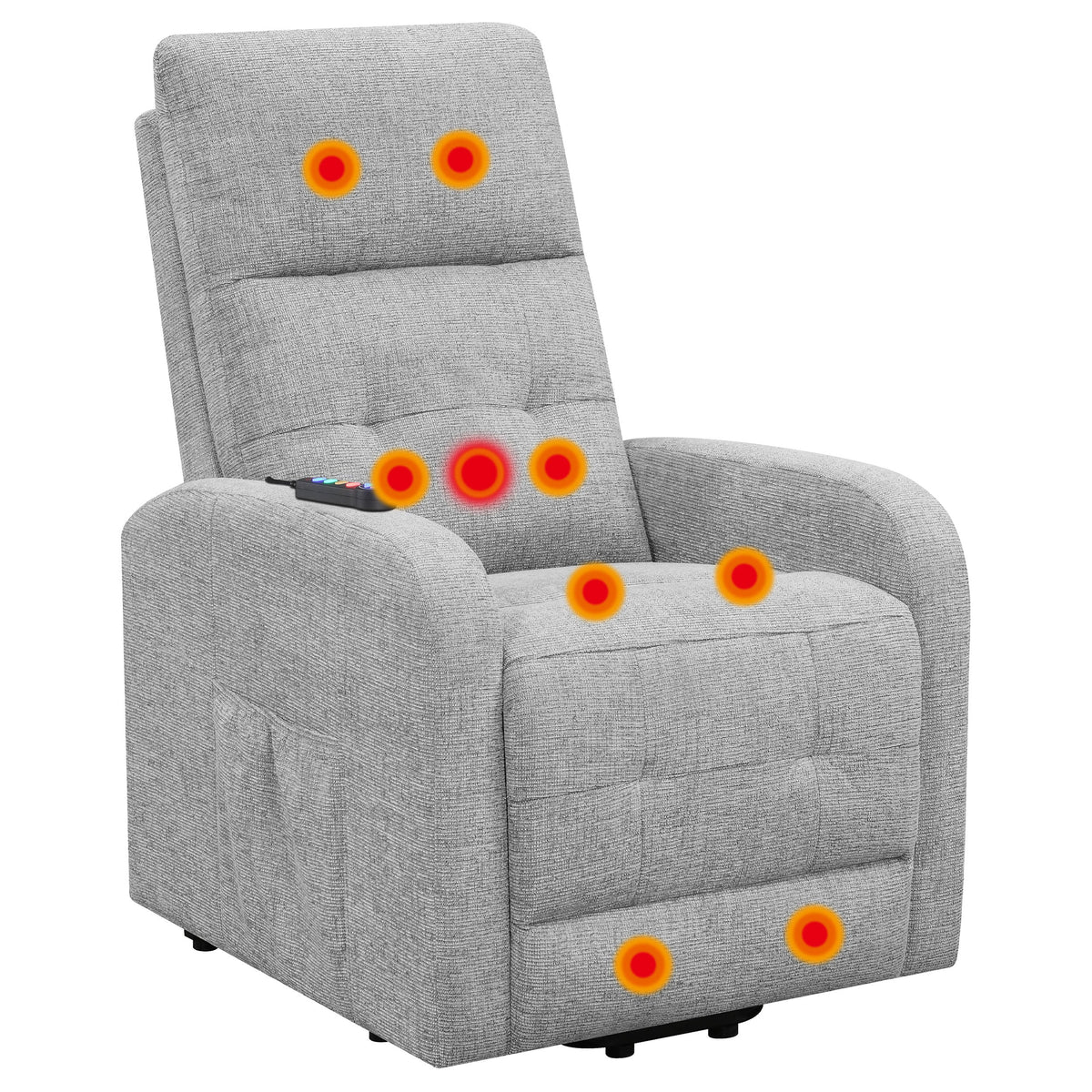 Howie Upholstered Power Lift Massage Chair Charcoal
