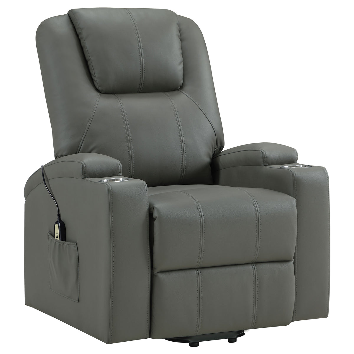 Armstrong Upholstered Power Lift Massage Recliner Ivory