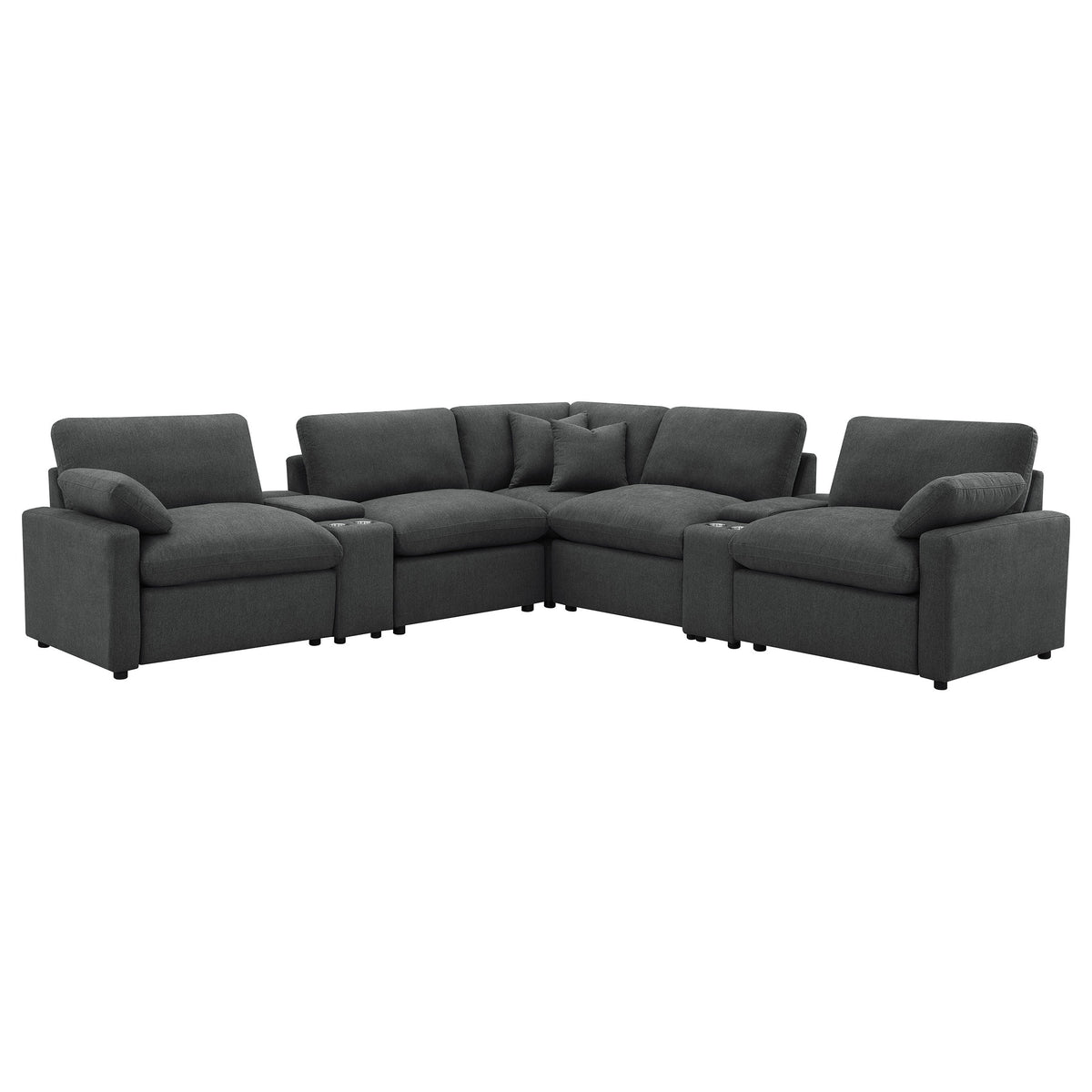 Collins Modular Power Reclining Sectional Dark Grey
