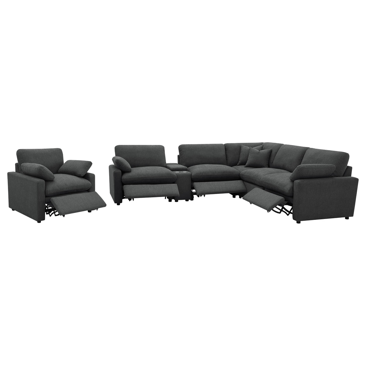 Collins Modular Power Reclining Sectional Dark Grey