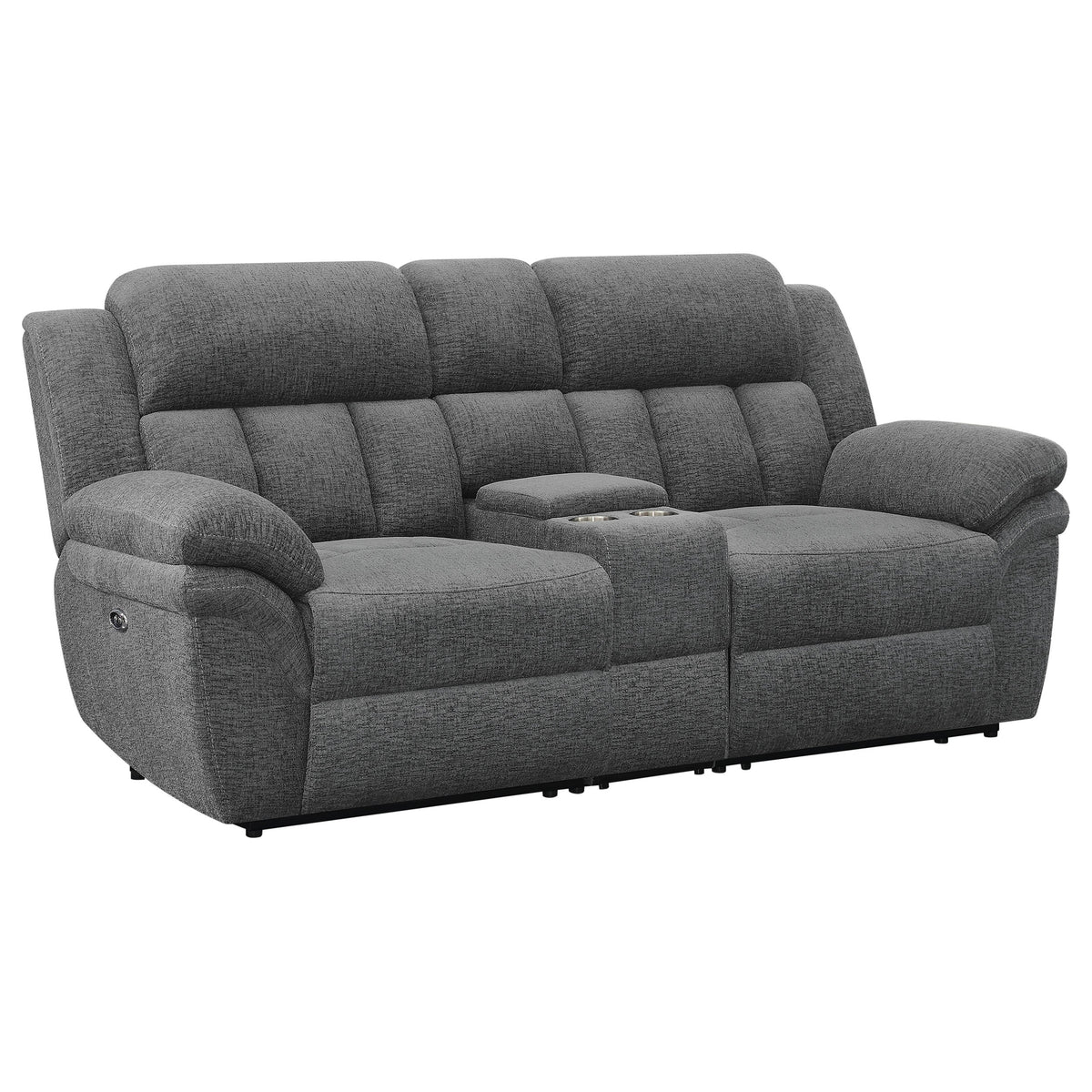Bahrain Upholstered Motion Loveseat Charcoal