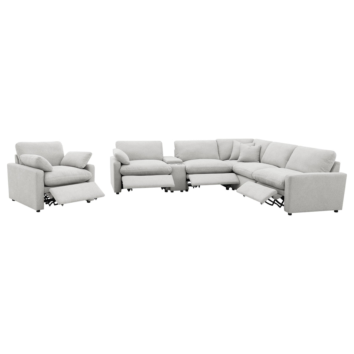 Collins Modular Power Reclining Sectional Dark Grey