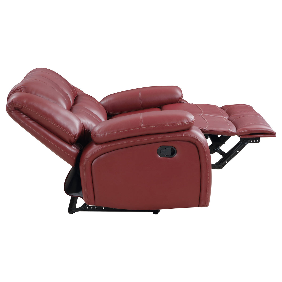 Camila Upholstered Motion Reclining Loveseat Black