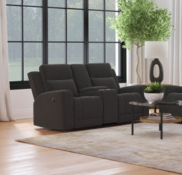 Brentwood Upholstered Motion Reclining Loveseat Taupe
