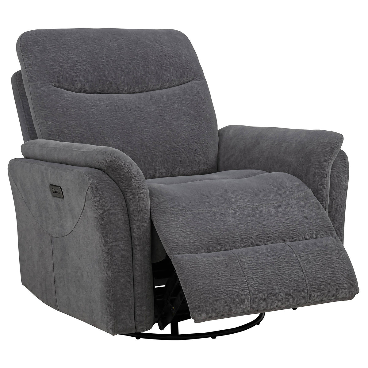 Adler Upholstered Power Swivel Glider Recliner