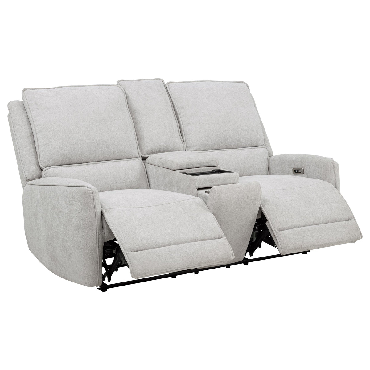 Sylmar Chenille Upholstered Power Reclining Loveseat Grey