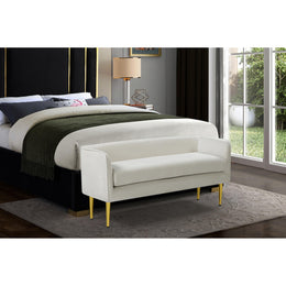 Meridian Audrey Cream Velvet Bench