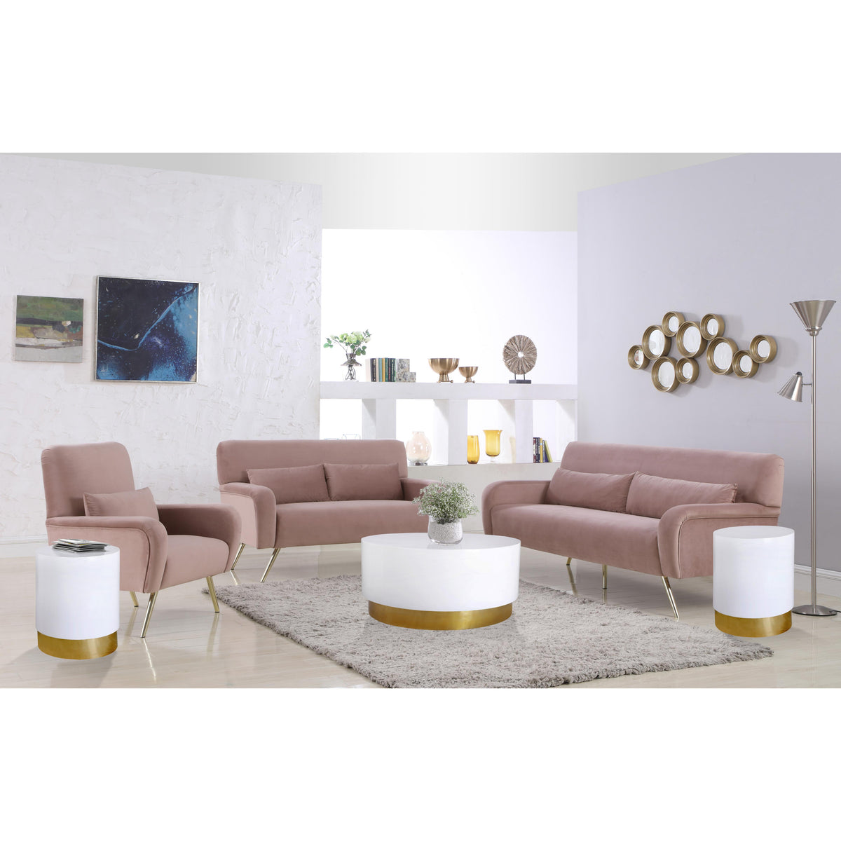 Meridian Deco White/Gold Coffee Table