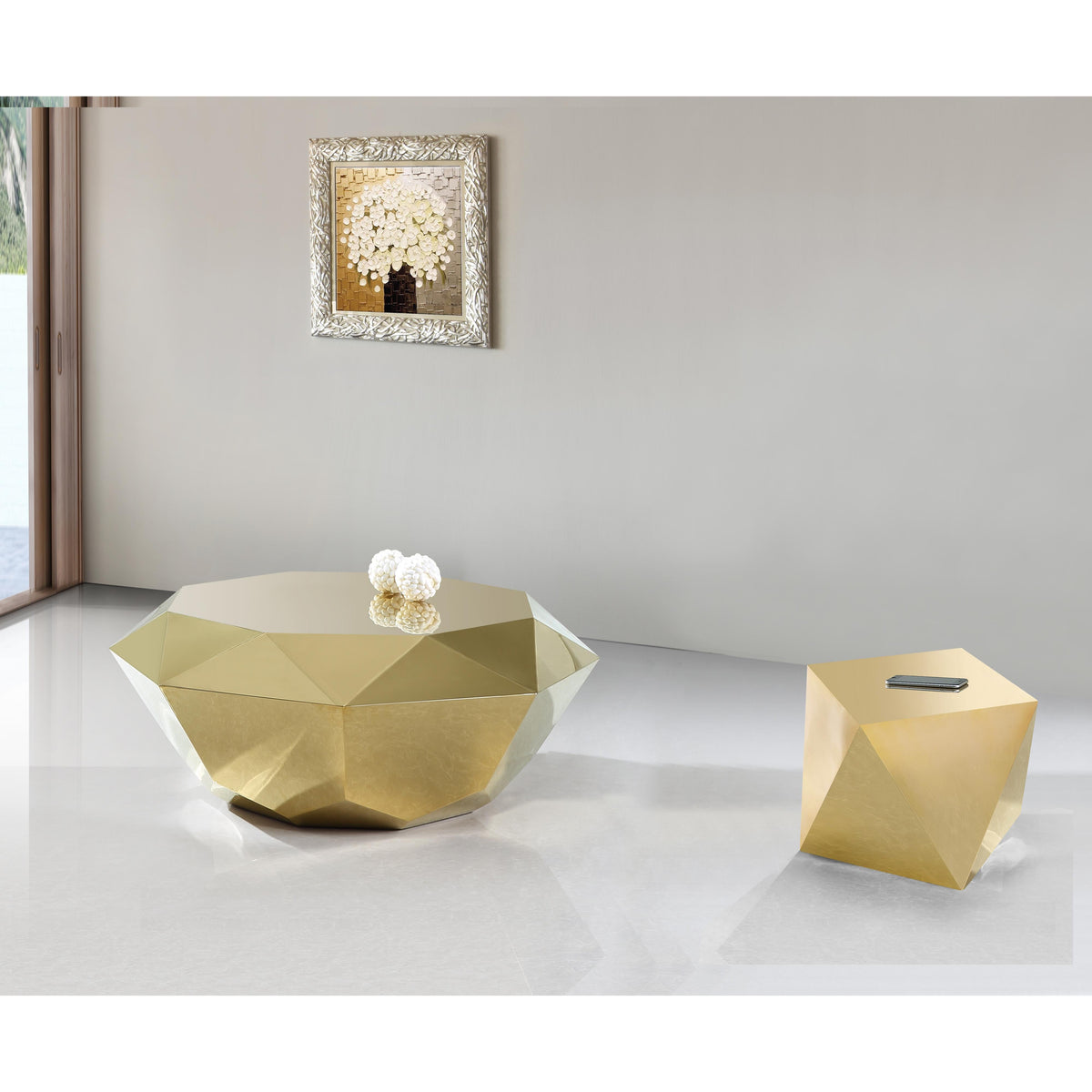 Meridian Gemma Gold End Table