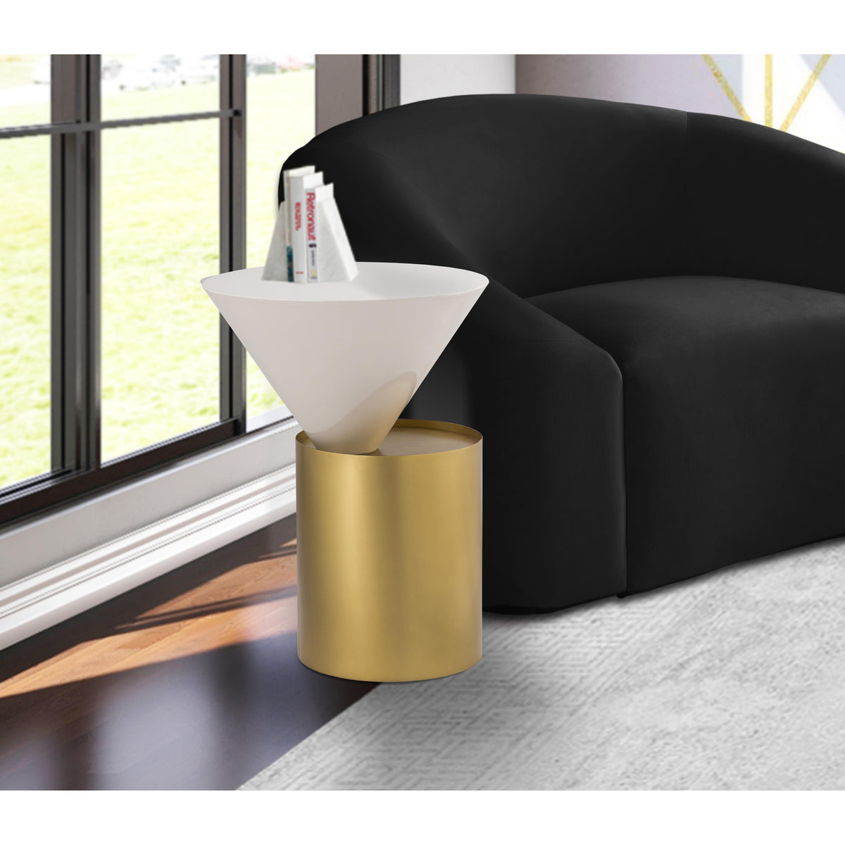 Meridian Damon White End Table