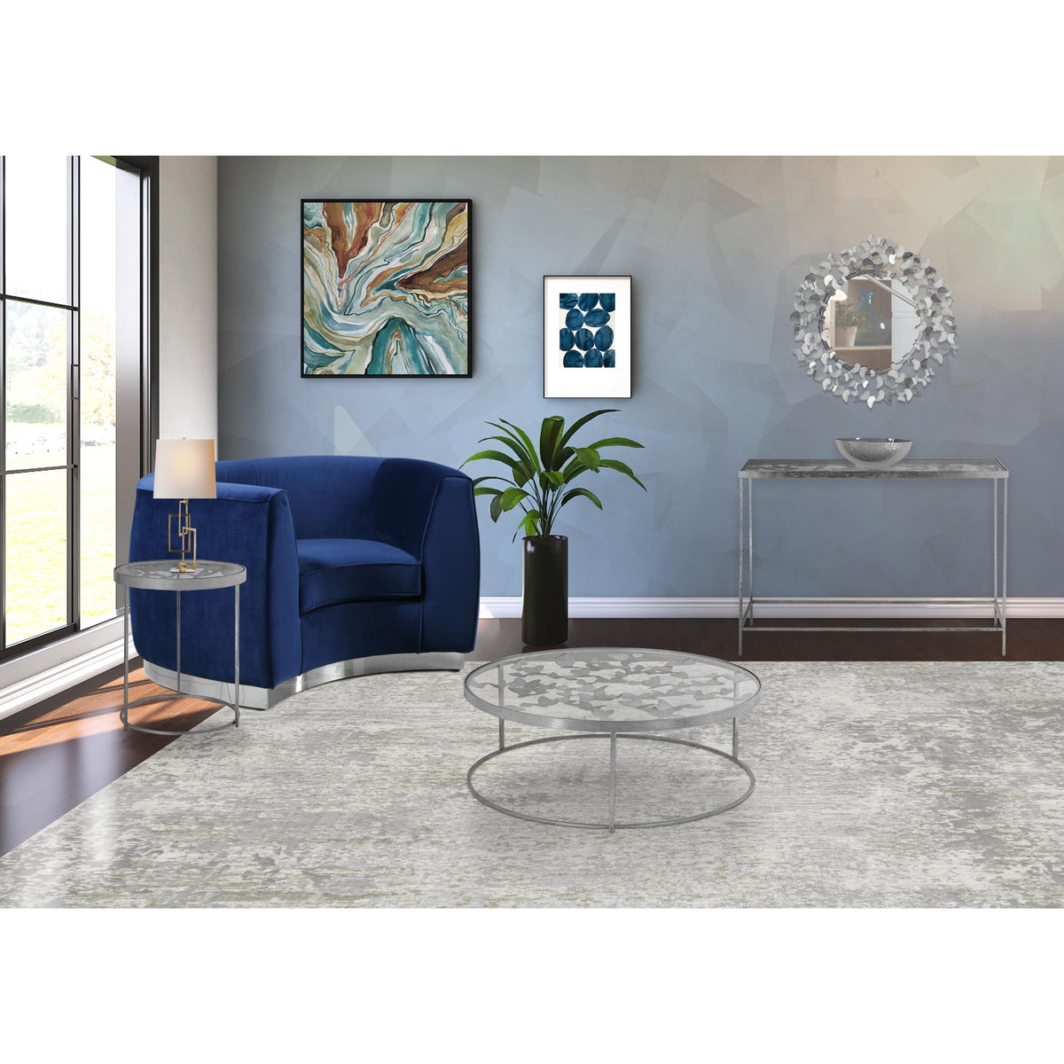 Meridian Butterfly Silver Coffee Table