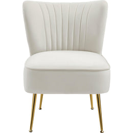Meridian Tess Cream Velvet Accent Chair