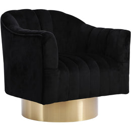 Meridian Farrah Black Velvet Accent Chair