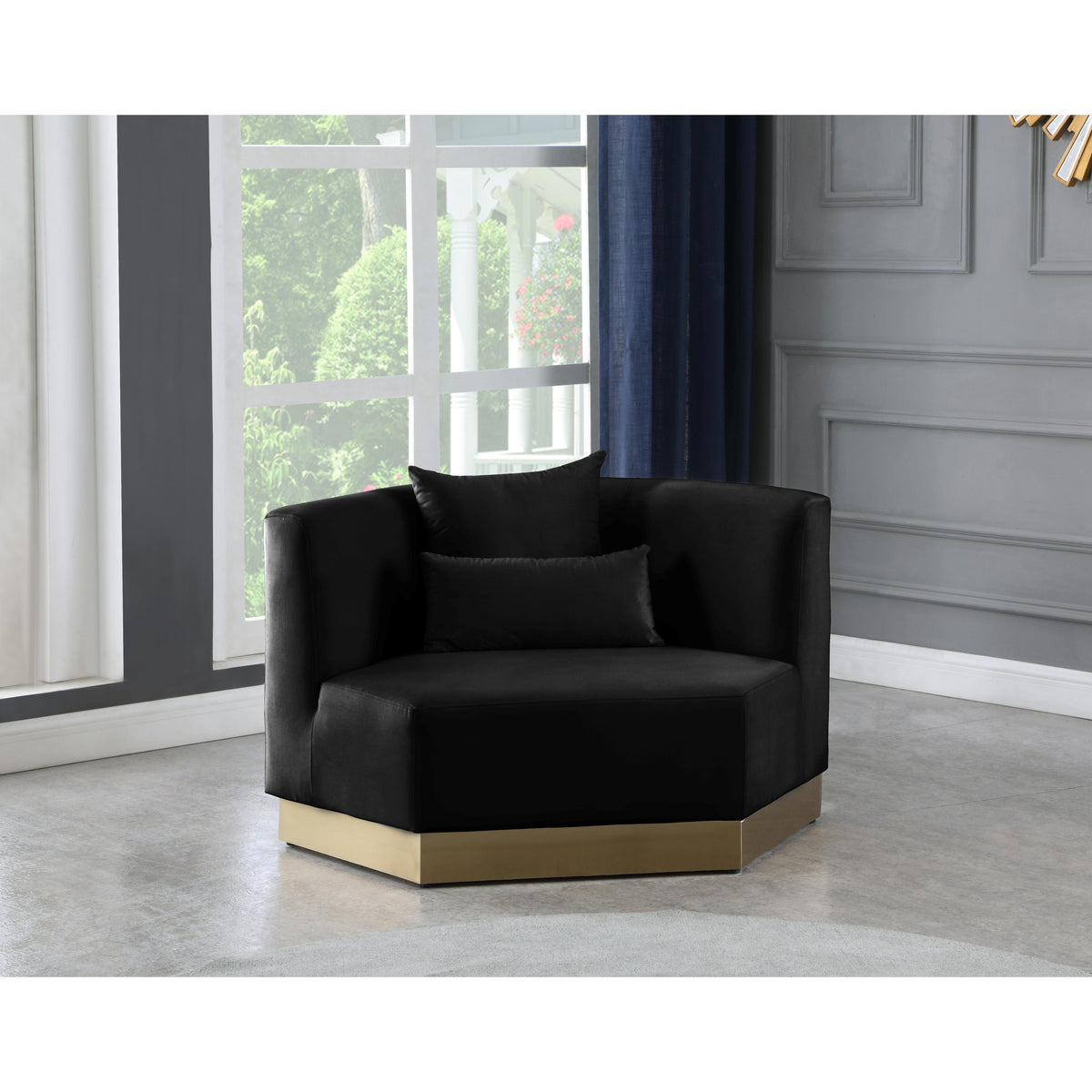 Meridian Marquis Black Velvet Chair