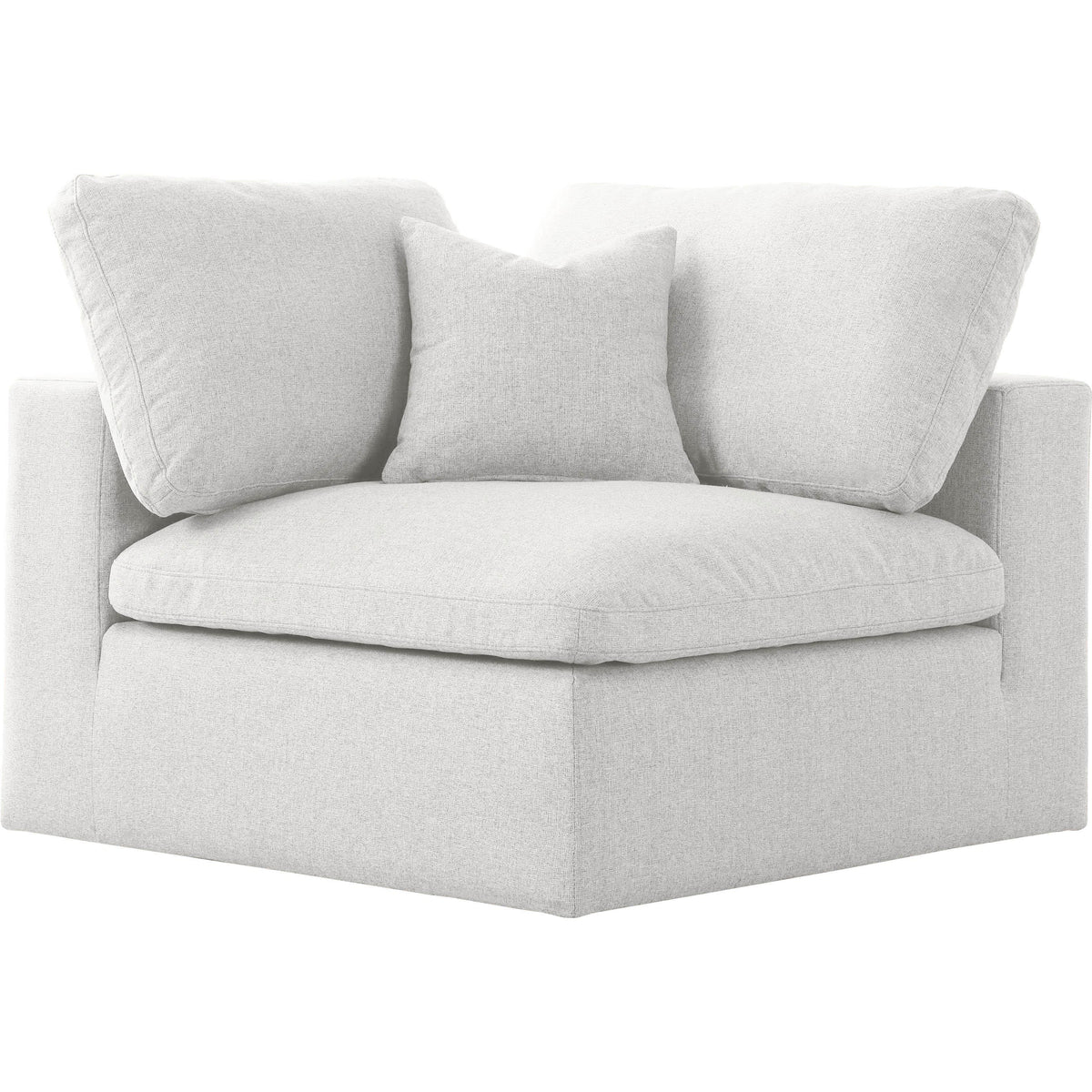 Meridian Serene Cream Linen Textured Fabric Deluxe Comfort Modular Corner Chair