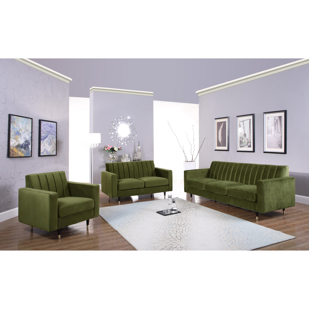 Meridian Lola Olive Velvet Chair