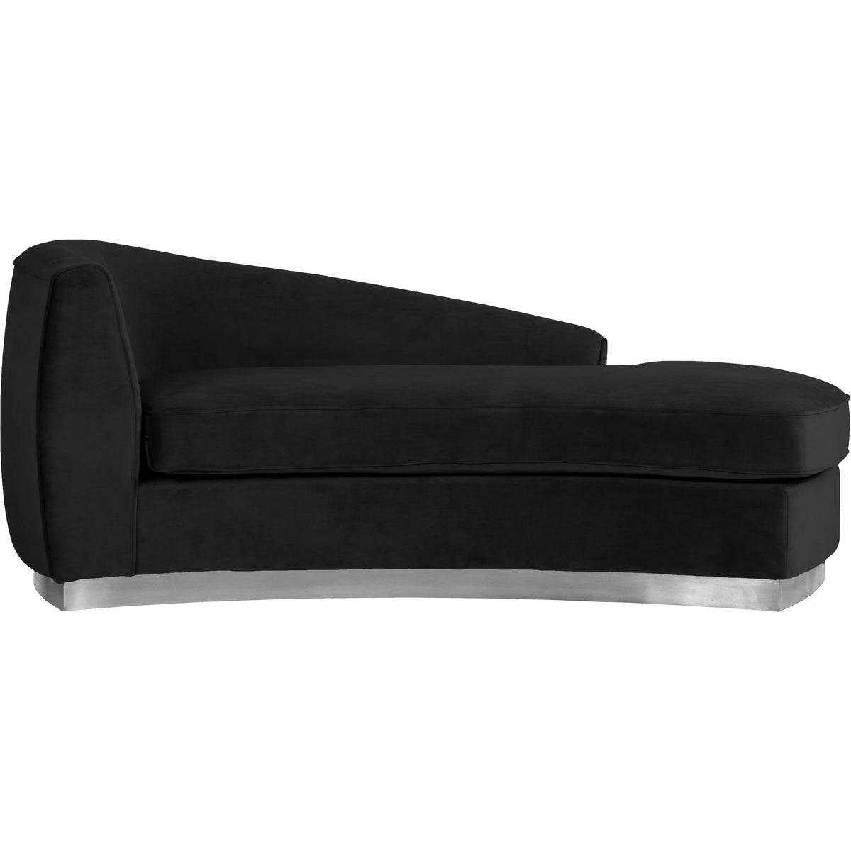Meridian Julian Black Velvet Chaise