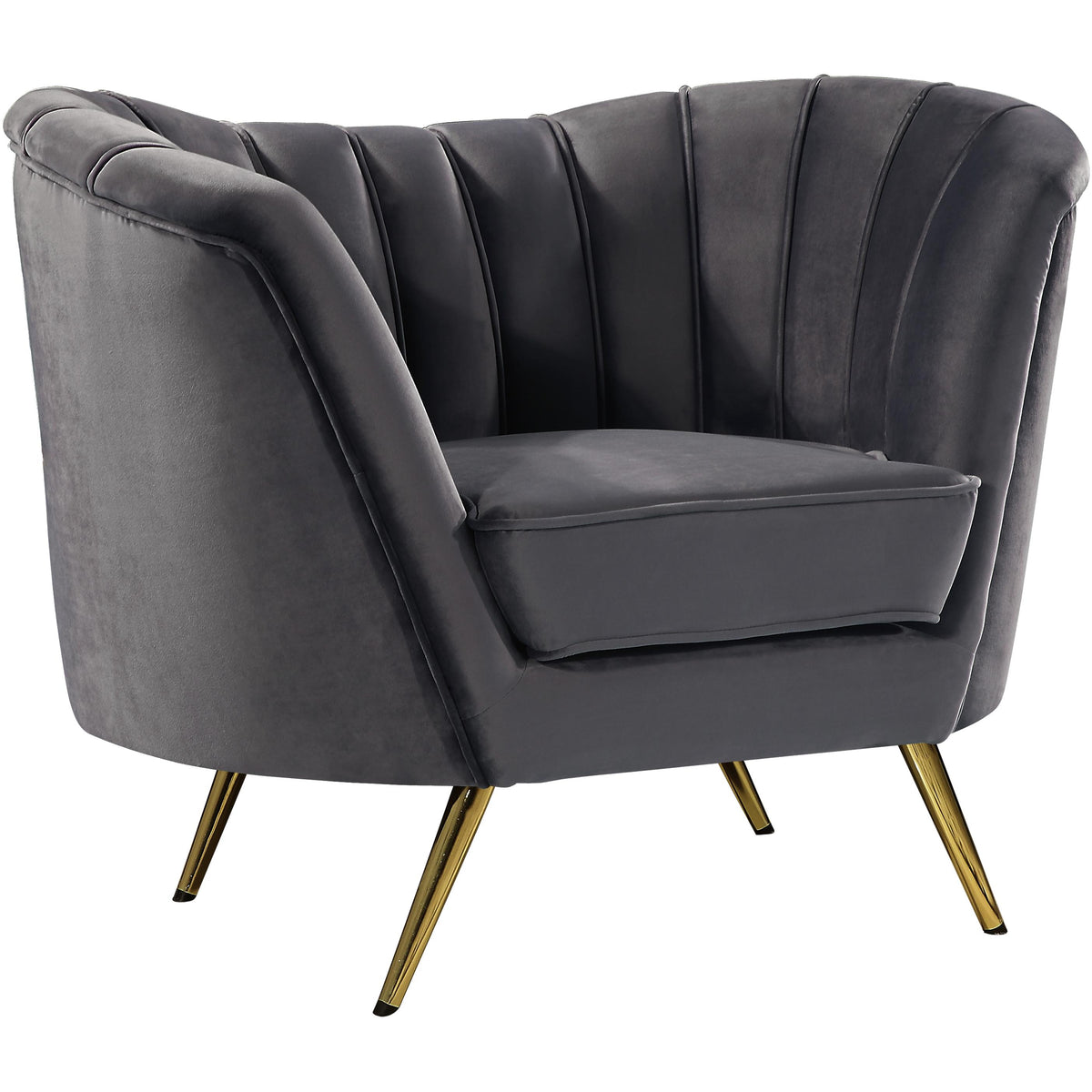 Meridian Margo Grey Velvet Chair