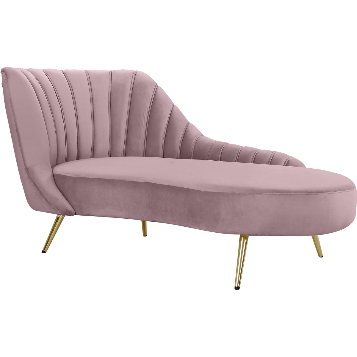 Meridian Margo Pink Velvet Chaise