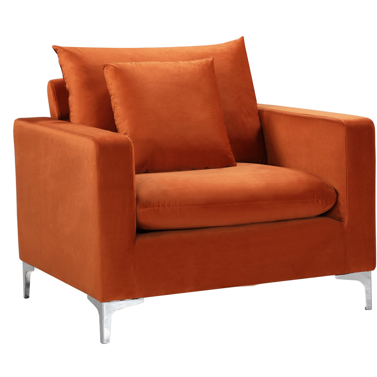 Meridian Naomi Cognac Velvet Chair