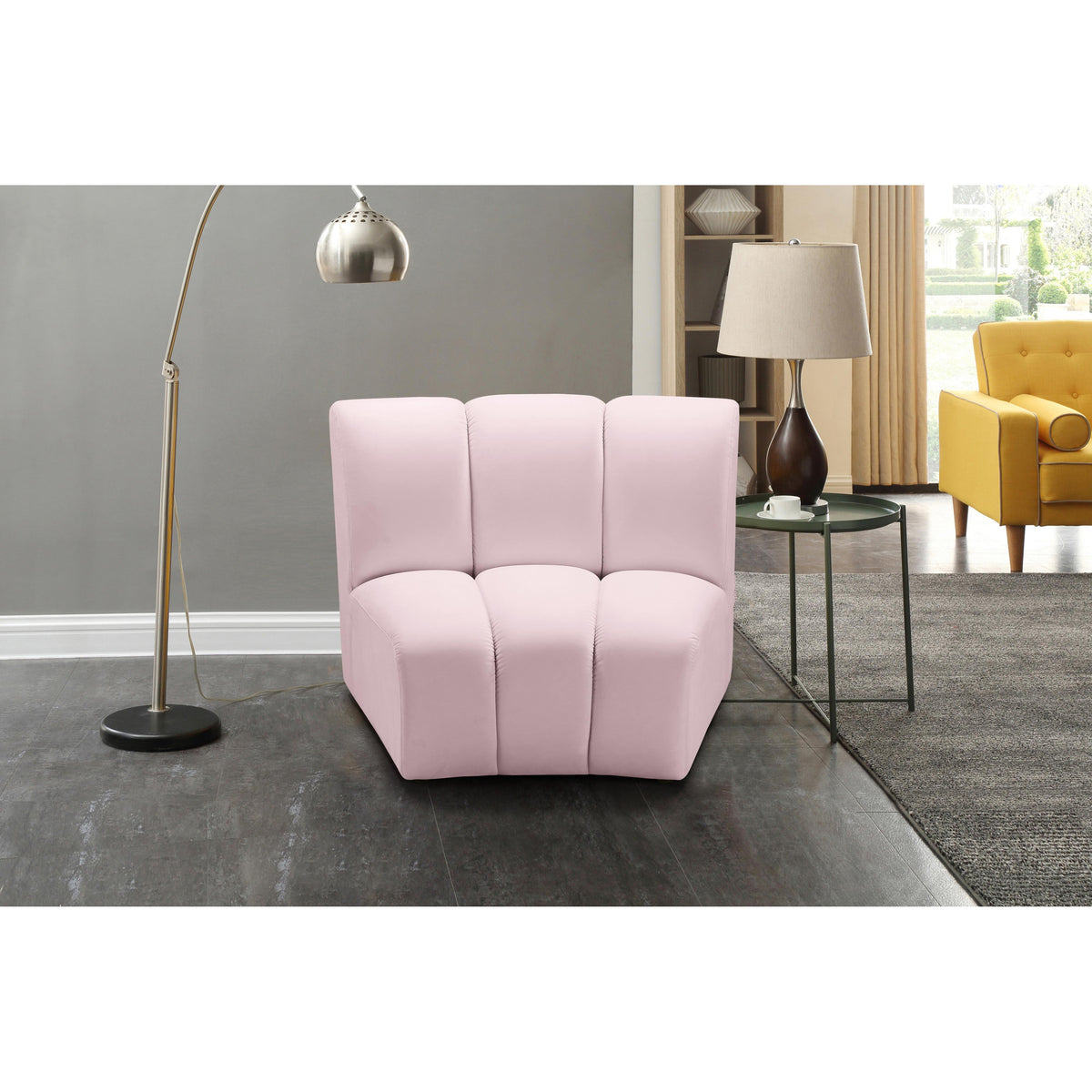 Meridian Infinity Pink Velvet Modular Chair