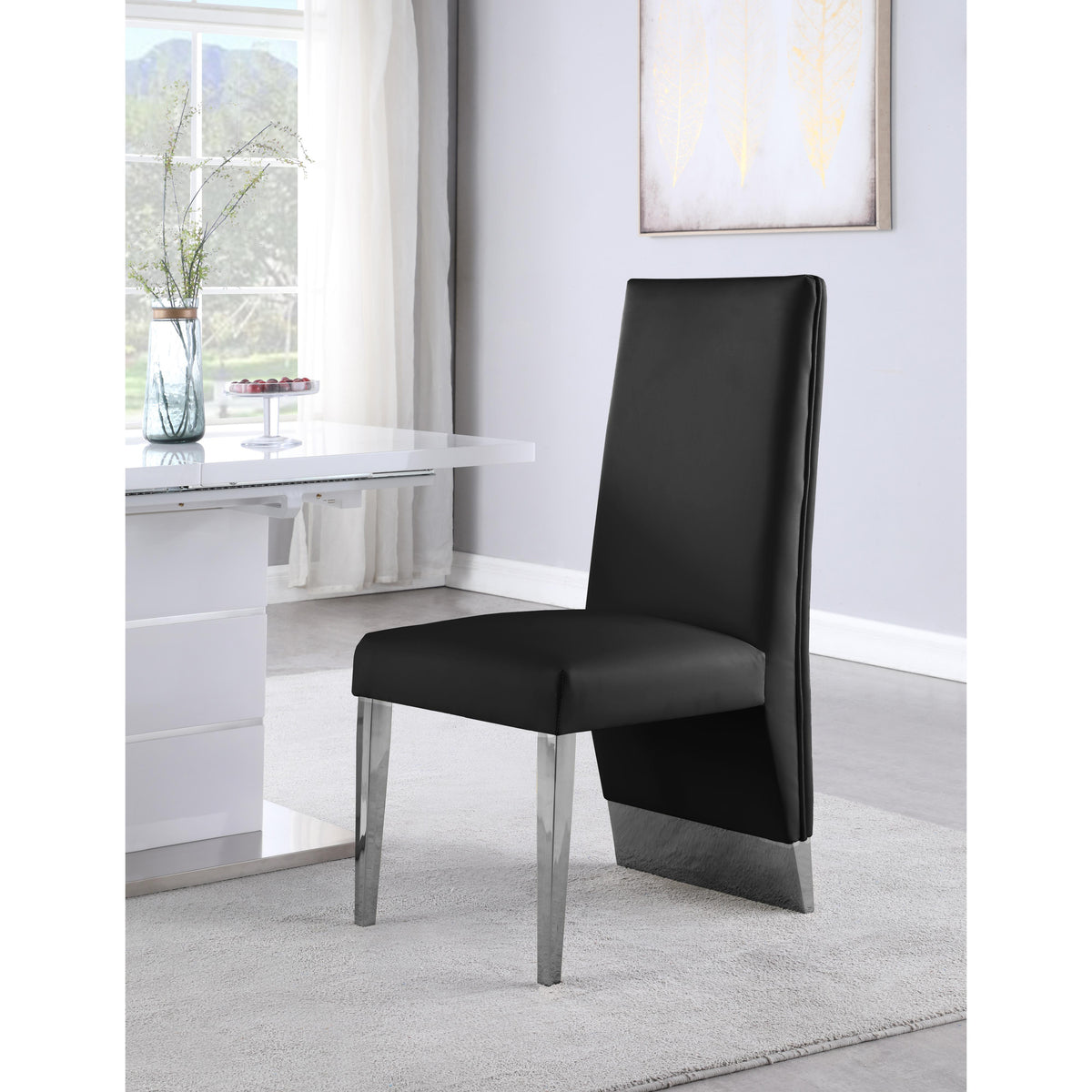 Meridian Porsha Black Vegan Leather Dining Chair