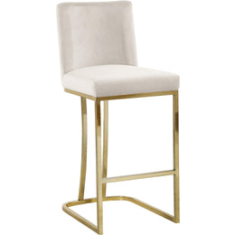 Meridian Heidi Cream Velvet Stool