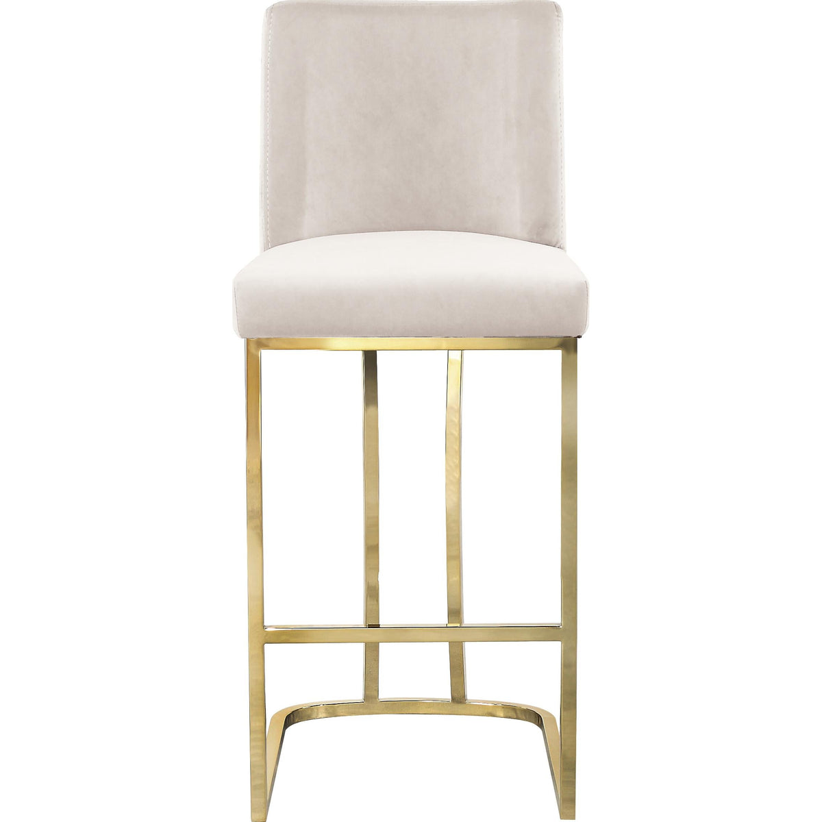 Meridian Heidi Cream Velvet Stool
