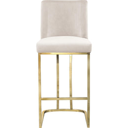 Meridian Heidi Cream Velvet Stool