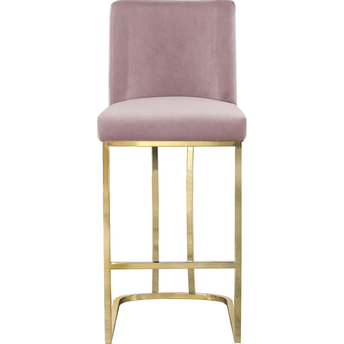 Meridian Heidi Pink Velvet Stool