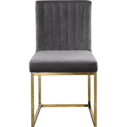 Meridian Giselle Grey Velvet Dining Chair