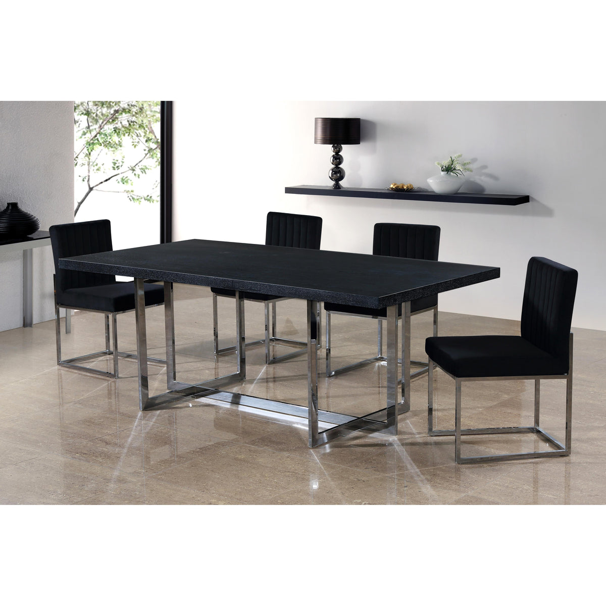 Meridian Giselle Black Velvet Dining Chair