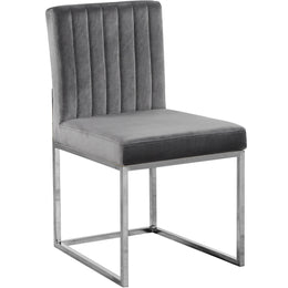 Meridian Giselle Grey Velvet Dining Chair